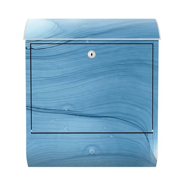 Briefkasten Design Meliertes Mittelblau