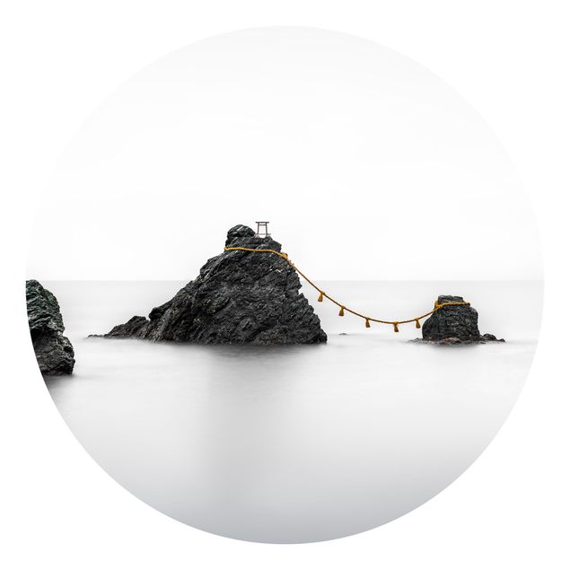 Runde Tapete selbstklebend - Meoto Iwa - die verheirateten Felsen