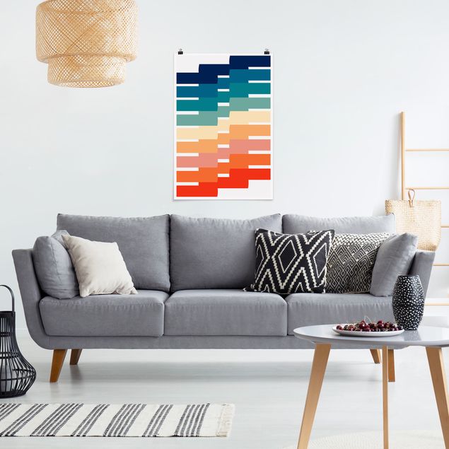 abstrakte Kunst Poster Moderne Regenbogen Geometrie