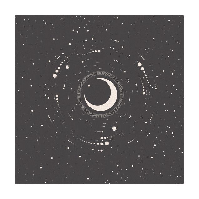 Kork-Teppich - Mond im Sternenkreis - Quadrat 1:1