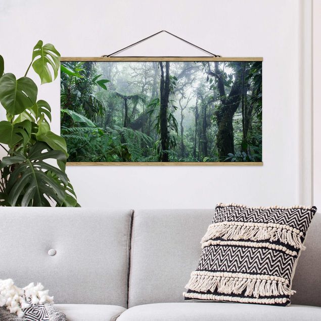Stoffbild mit Posterleisten - Monteverde Nebelwald - Querformat