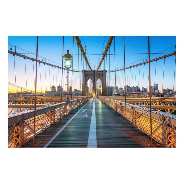 Foto auf Hartschaumplatte Morgenblick von der Brooklyn Bridge