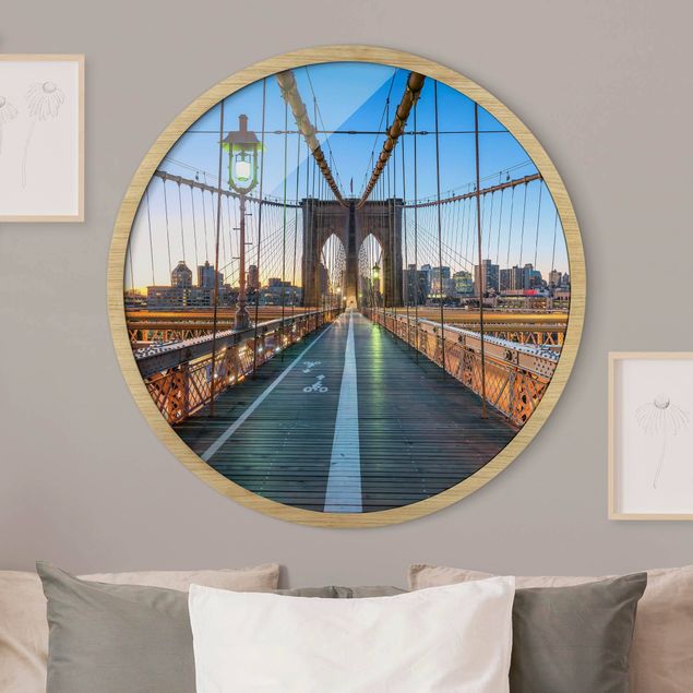 Moderne Bilder mit Rahmen Morgenblick von der Brooklyn Bridge