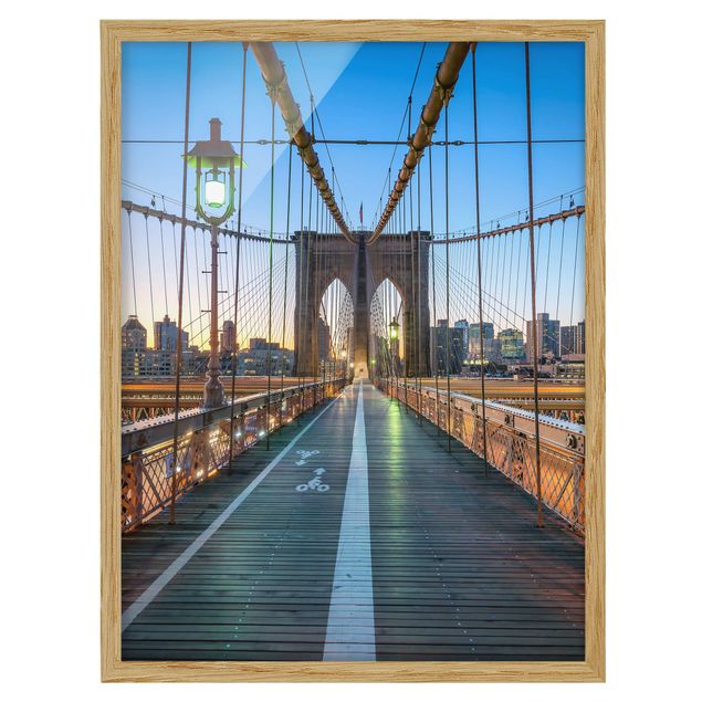 Wandbilder mit Rahmen Morgenblick von der Brooklyn Bridge