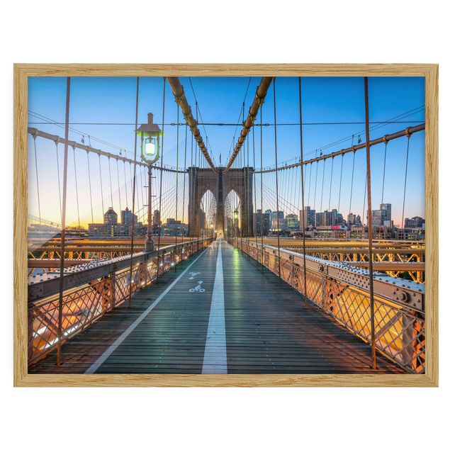 Wandbilder mit Rahmen Morgenblick von der Brooklyn Bridge