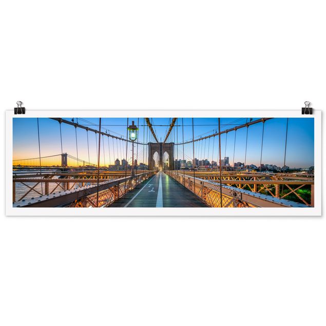 Moderne Poster Morgenblick von der Brooklyn Bridge