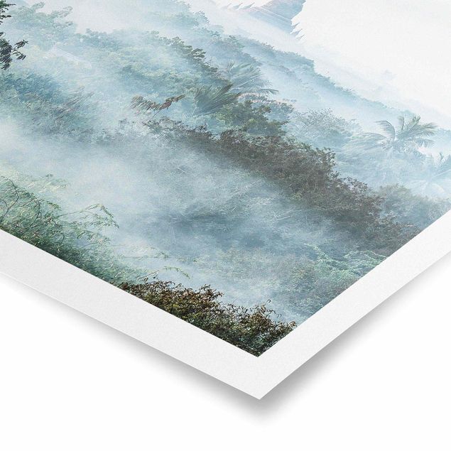 Poster kaufen Morgennebel über dem Dschungel von Bagan