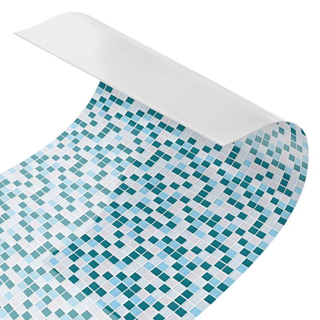 Spritzschutz Küche ohne bohren Mosaikfliesen Türkis Blau