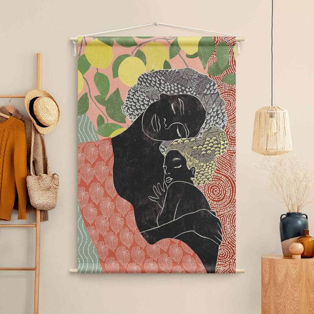 Wandbehang Mutter und Tochter Illustration