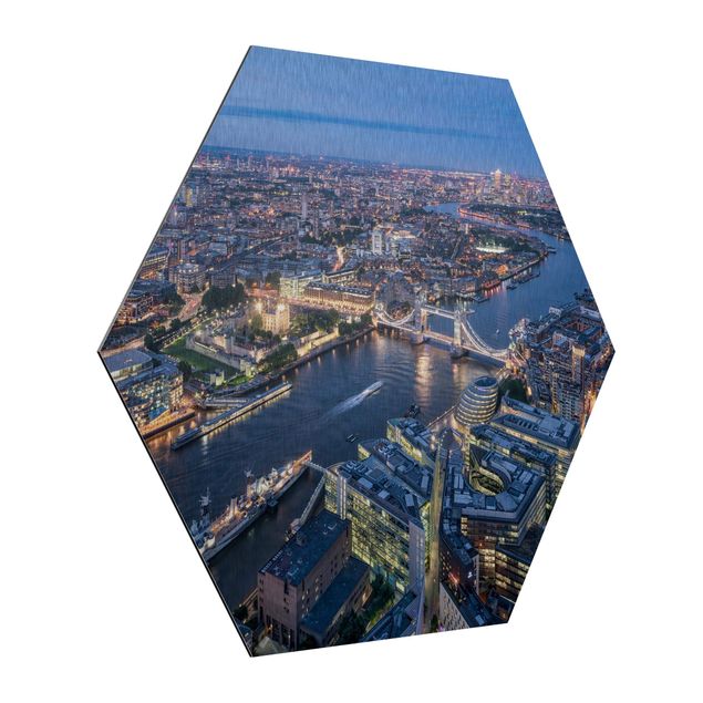 Hexagon Bild Alu-Dibond - Nachts in London