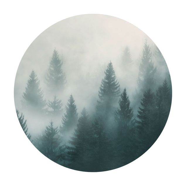 Vinyl-Bodenmatten Nadelwald im Nebel