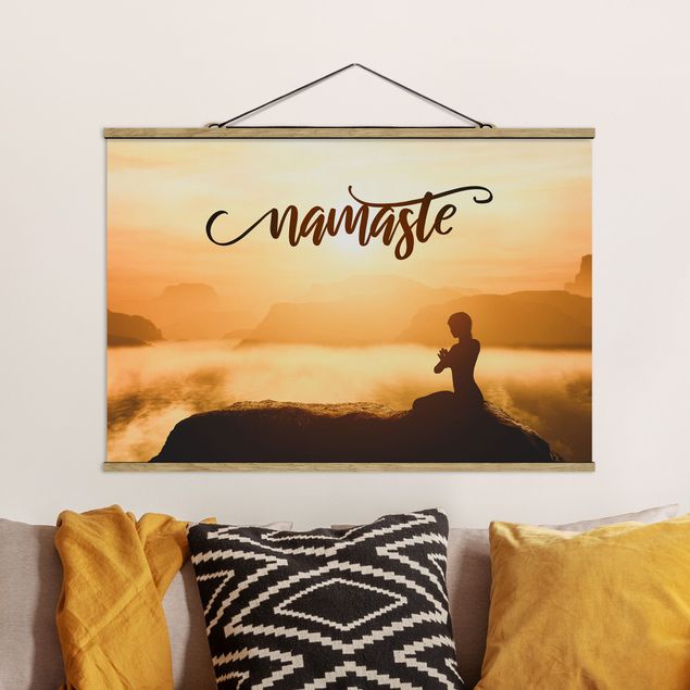 Wandbilder Namaste Sonnenaufgang im Gebirge