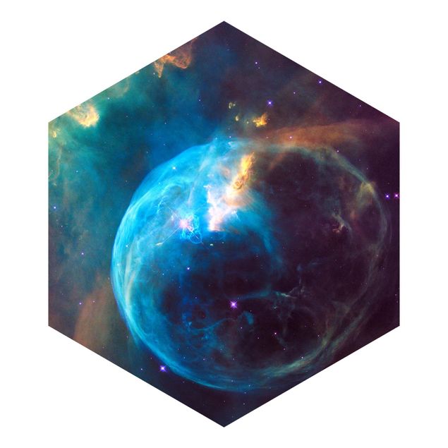 Hexagon Mustertapete selbstklebend - NASA Fotografie Bubble Nebula
