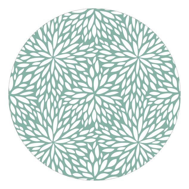 schöne Tapeten Natürliches Muster Blumen in Mint