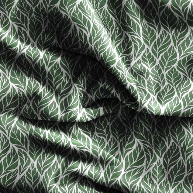 Blickdichte Vorhänge Natürliches Muster große Blätter Grün