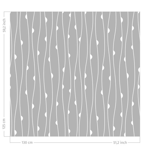 Vorhang Verdunkelung Natürliches Muster mit Halbkreisen vor Grau