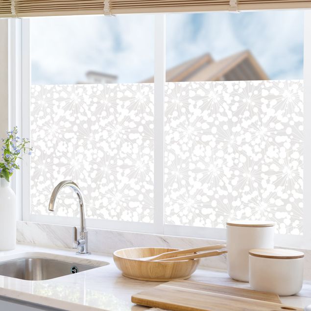 Fensterfolie Natürliches Muster Pusteblume mit Punkten