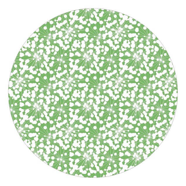 Tapeten kaufen Natürliches Muster Pusteblume mit Punkten vor Grün