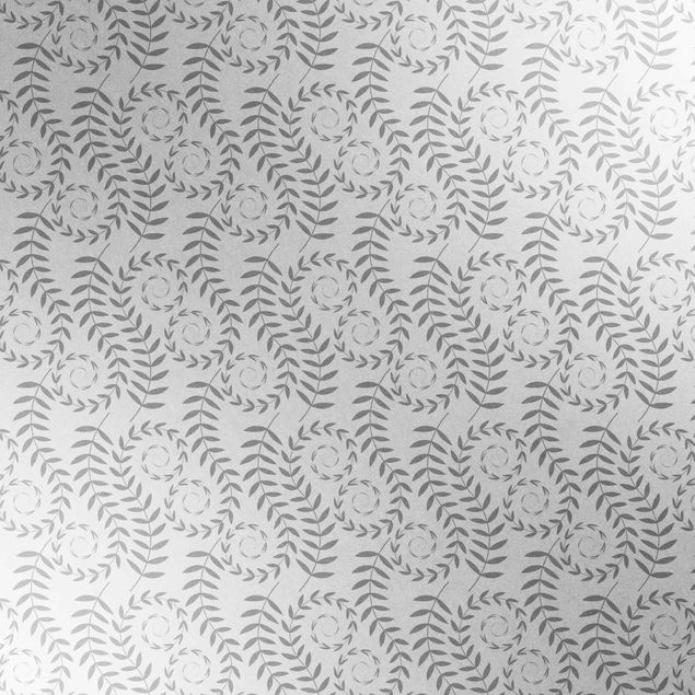 Metallic Tapete  - Natürliches Muster Ranken in Grau