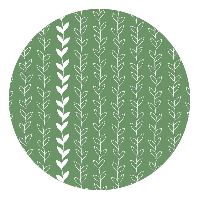Design Tapeten Natürliches Muster Rankenlinien auf Grün