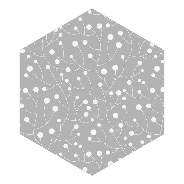 Tapeten Vlies Natürliches Muster Wachstum mit Punkten auf Grau