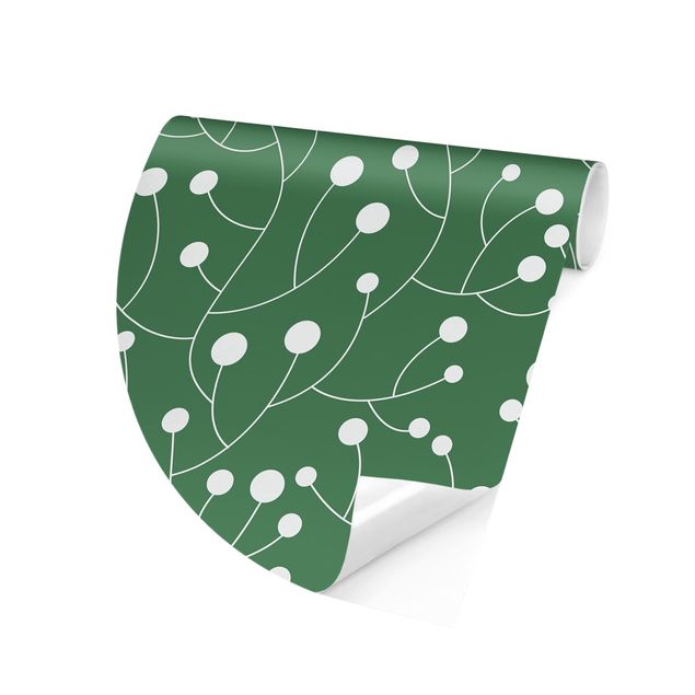 Design Tapeten Natürliches Muster Wachstum mit Punkten auf Grün