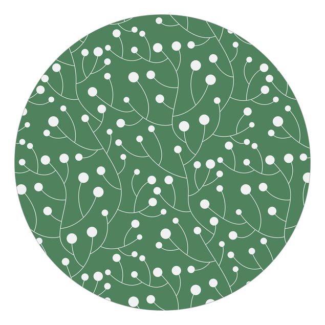 Tapeten kaufen Natürliches Muster Wachstum mit Punkten auf Grün