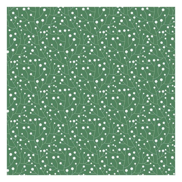 Tapete selbstklebend Natürliches Muster Wachstum mit Punkten auf Grün
