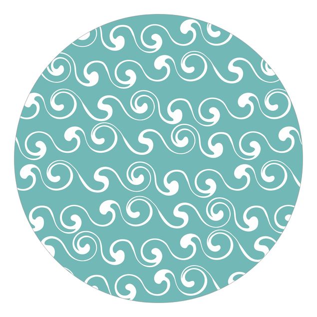 selbstklebende Tapete Natürliches Muster Wellen vor Blau
