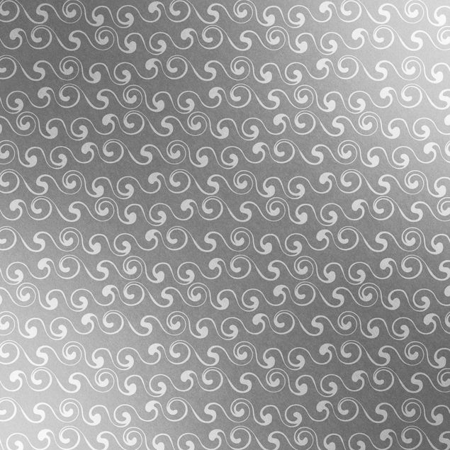 Metallic Tapete  - Natürliches Muster Wellen vor Grau