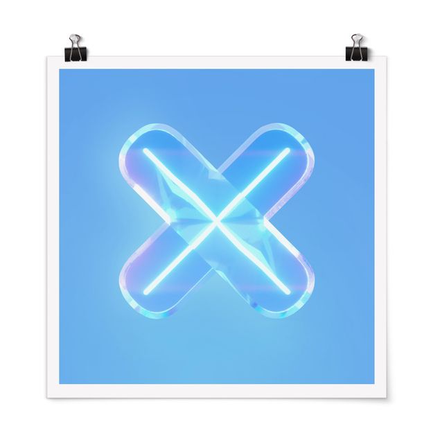 Poster Neon Gamer Symbol X