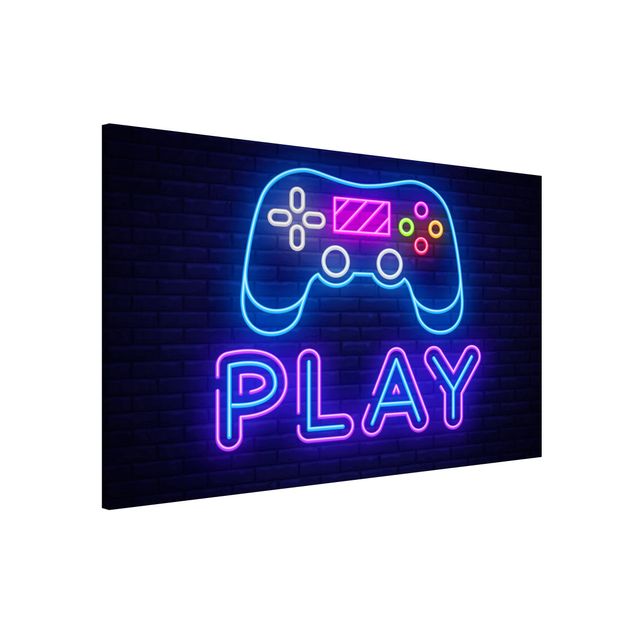 Wandbilder Neon Gaming Controller