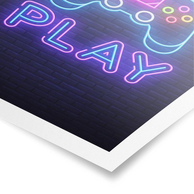 Poster - Neon Gaming Controller - Hochformat 2:3
