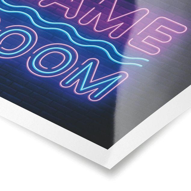 Poster - Neon Schrift Game Room - Querformat 3:2