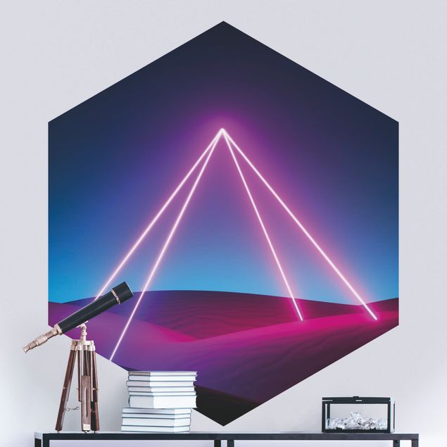 Design Tapeten Neonlichtpyramide