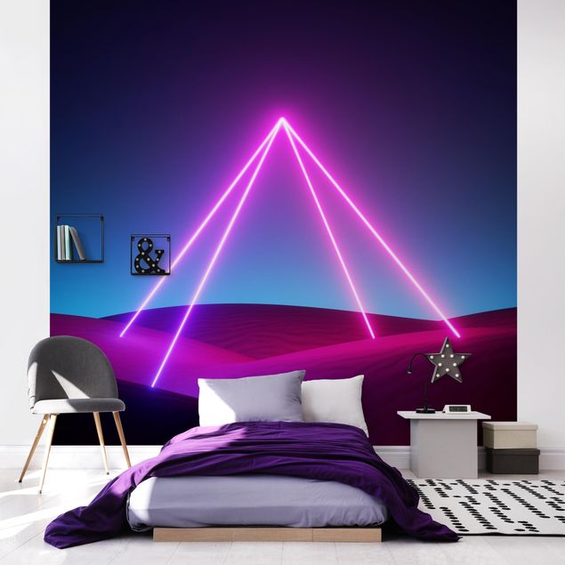 Fototapete - Neonlichtpyramide