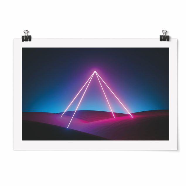Poster Neonlichtpyramide