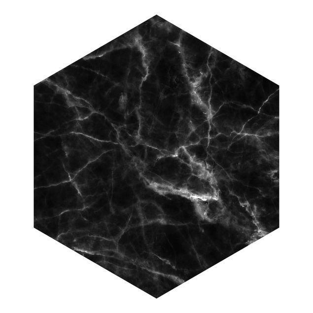Hexagon Fototapete selbstklebend - Nero Carrara