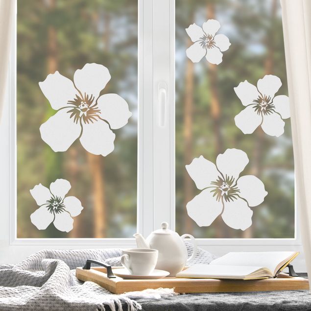 Fensterfolie Motiv Blumen No.UL476 Hibiskusblüten