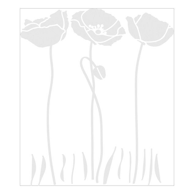 Fenstersticker Blumen No.UL82 Drei Mohnblumen