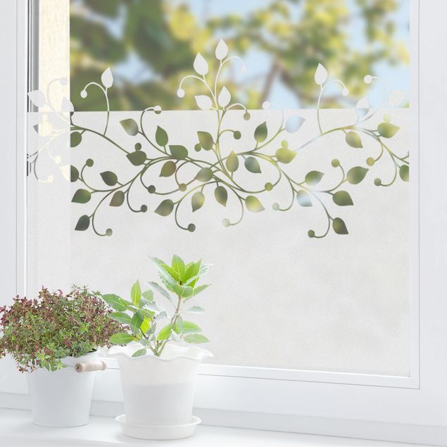 Fensterfolie Motiv Blumen No.UL906 Geschmeidige Ranke Bordüre