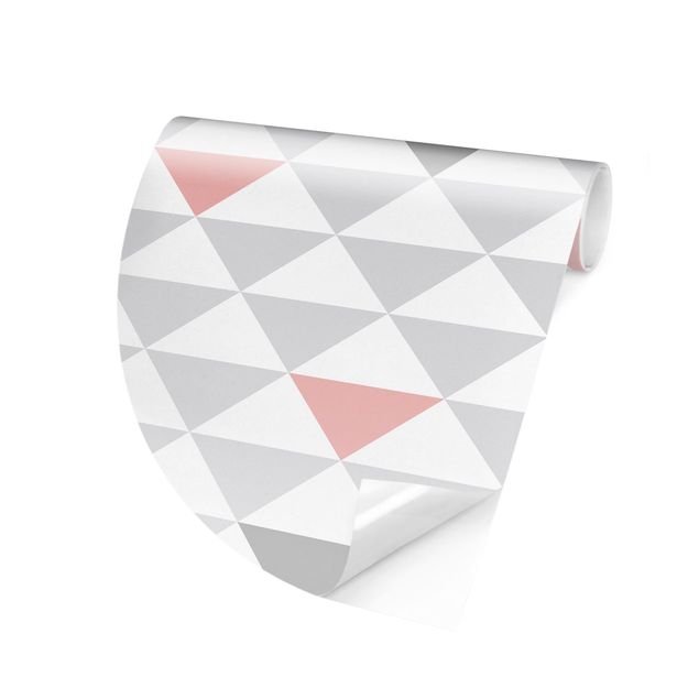 Design Tapeten No.YK65 Dreiecke Grau Weiß Rosa