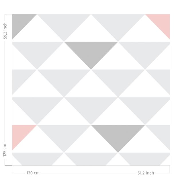 Vorhang Verdunkelung No.YK65 Dreiecke Grau Weiß Rosa
