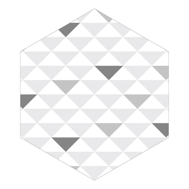 Vliestapete No.YK66 Dreiecke Grau Weiß Grau