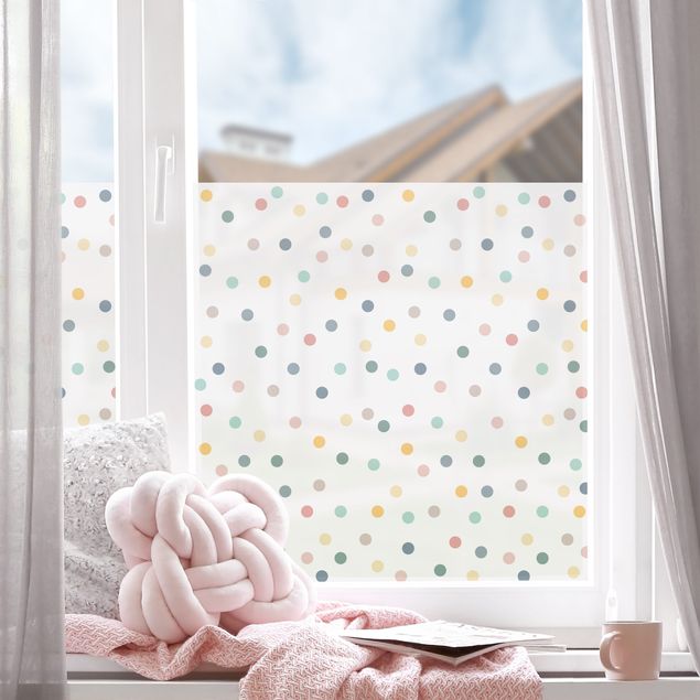 Fensterbilder selbstklebend Konfetti Punkte Muster