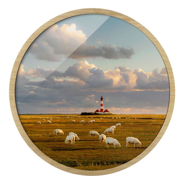 Rainer Mirau Nordsee Leuchtturm mit Schafsherde