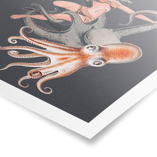 Jonas Loose Poster Nymphe mit Oktopussen