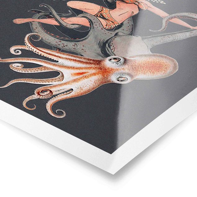 schöne Bilder Nymphe mit Oktopussen