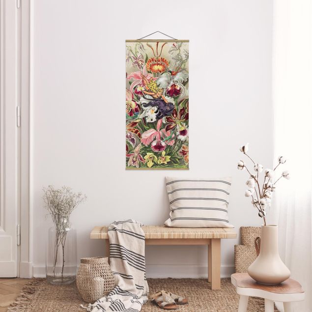 Stoffbilder mit Posterleisten Nymphe mit Orchideen