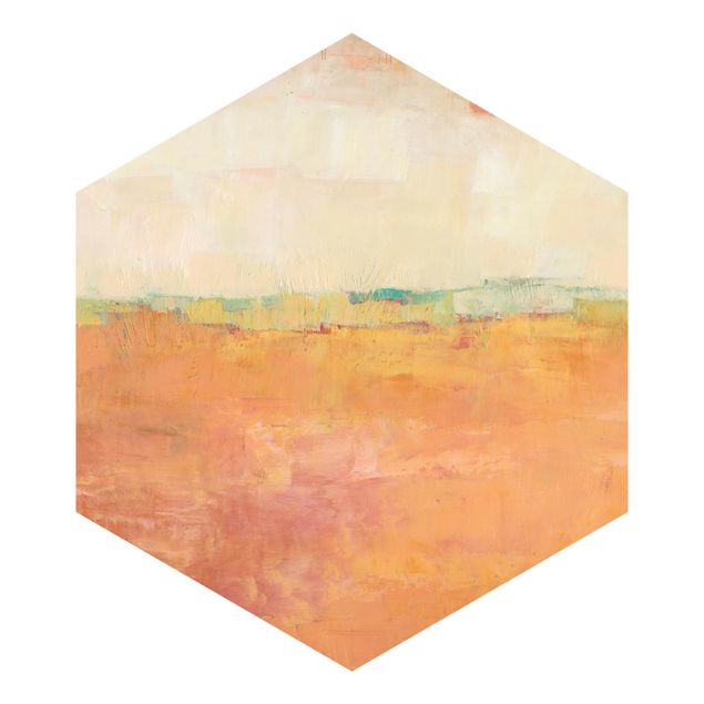 Hexagon Mustertapete selbstklebend - Oase in der Wüste